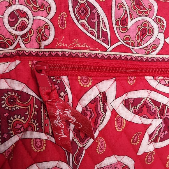 Vera Bradley Rosy Posies Laptop Tote Bag Pink Paisley - Picture 3 of 8